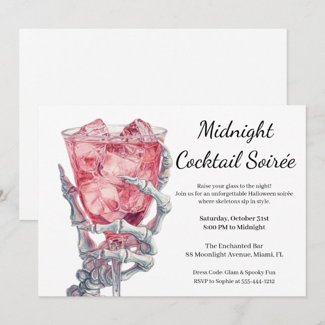 Invitation Soirée d'Halloween entre filles | Fête de cocktail (Devant / Derrière)