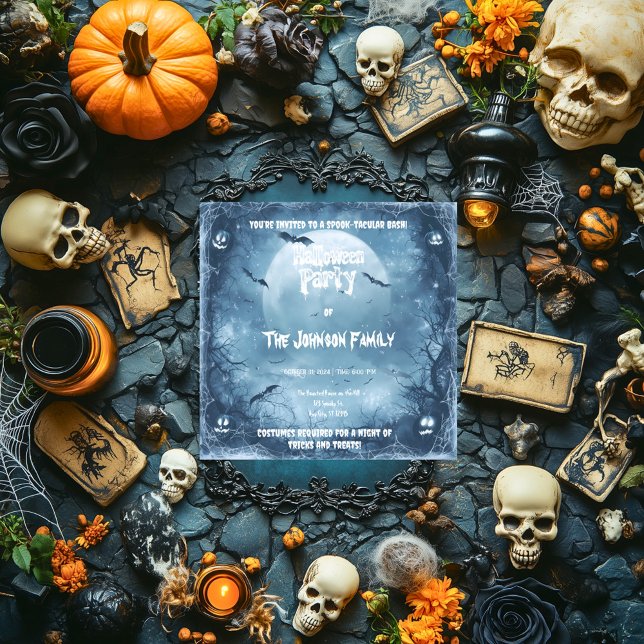 Invitation Soirée d'Halloween hantée au clair de lune - Citro (Créateur téléchargé)