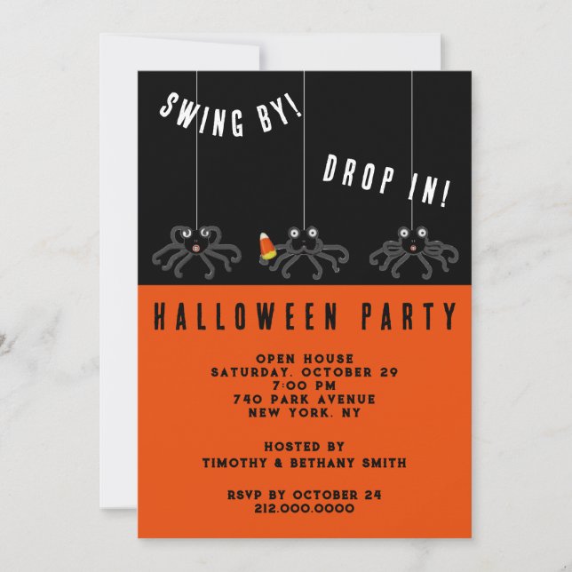 Invitation Soirée d'Halloween mignonne (Devant)