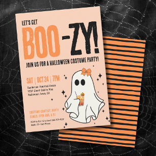 Invitation Soirée d'Halloween pour Adultes avec Jurons et Alc