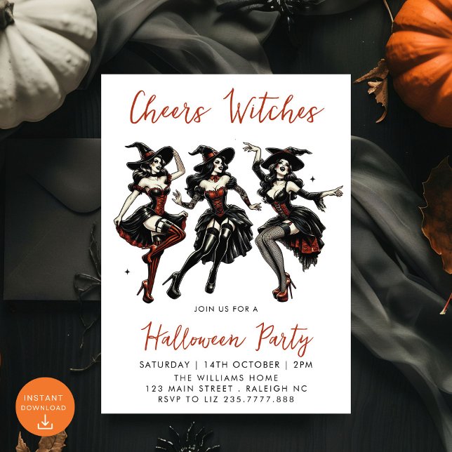 Invitation Soirée d'Halloween pour adultes sorciers (Créateur téléchargé)
