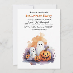 Invitation Soirée d'Halloween pour les enfants Citrouille