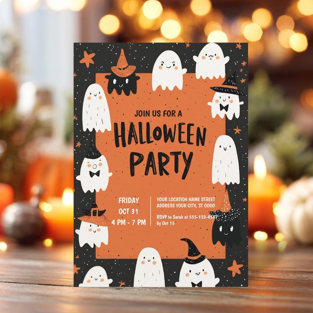 Invitation Soirée d'Halloween sur le fantôme (Créateur téléchargé)