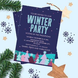 Invitation Soirée d'hiver minimaliste et élégante