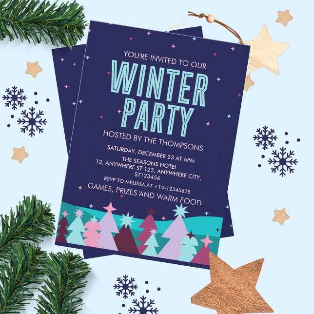 Invitation Soirée d'hiver minimaliste et élégante (Créateur téléchargé)
