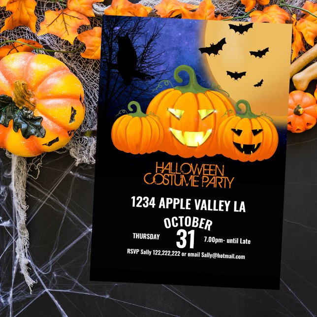 Invitation soirée disco de découpage de citrouille Halloween (Créateur téléchargé)