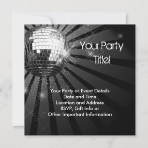 Invitation Soirée Disco Disco Ball