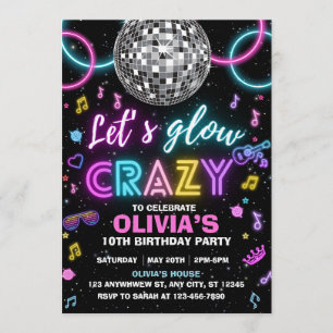 Invitation Soirée disco Fous de lumière