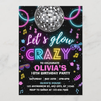 Invitation Soirée disco Fous de lumière