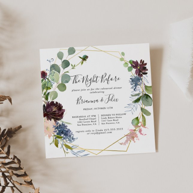 Invitation Soirée d'or de Bourgogne avant le dîner de répétit (Créateur téléchargé)