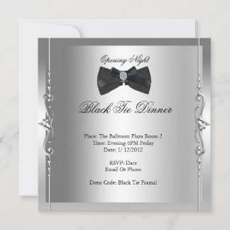 Invitation Soirée d'ouverture tenue de soirée noire