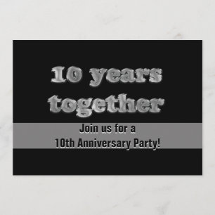 Invitation Soirée du 10ème Anniversaire   10 Ans Ensemble