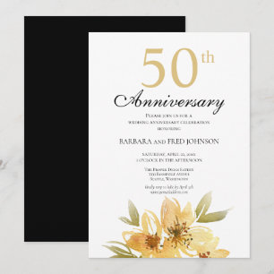 Invitation Soirée du 50e anniversaire de la fleur d'or