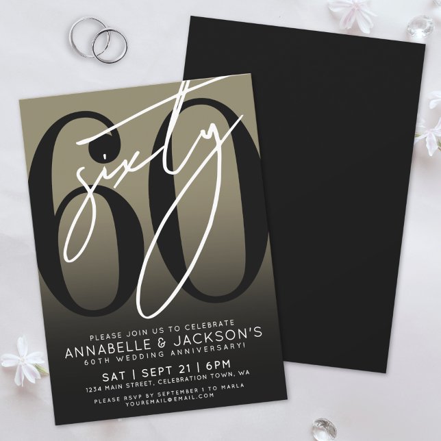 Invitation Soirée du 60e anniversaire de Black Gold (Black Gold 60th Anniversary Party Invitation)