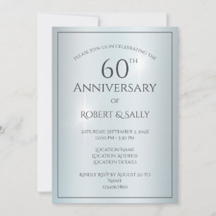 Invitation Soirée du 60e anniversaire du Mariage sur mesure