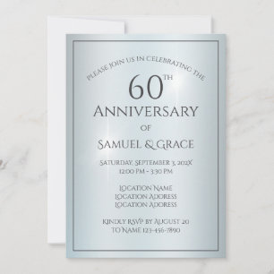 Invitation Soirée du 60e anniversaire du Mariage sur mesure