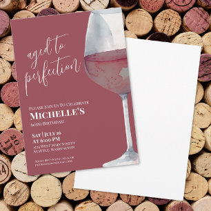 Invitation Soirée du 60e anniversaire en rouge vin