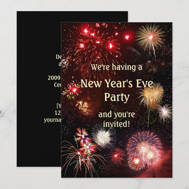 Invitation Soirée du Nouvel An (Devant / Derrière)