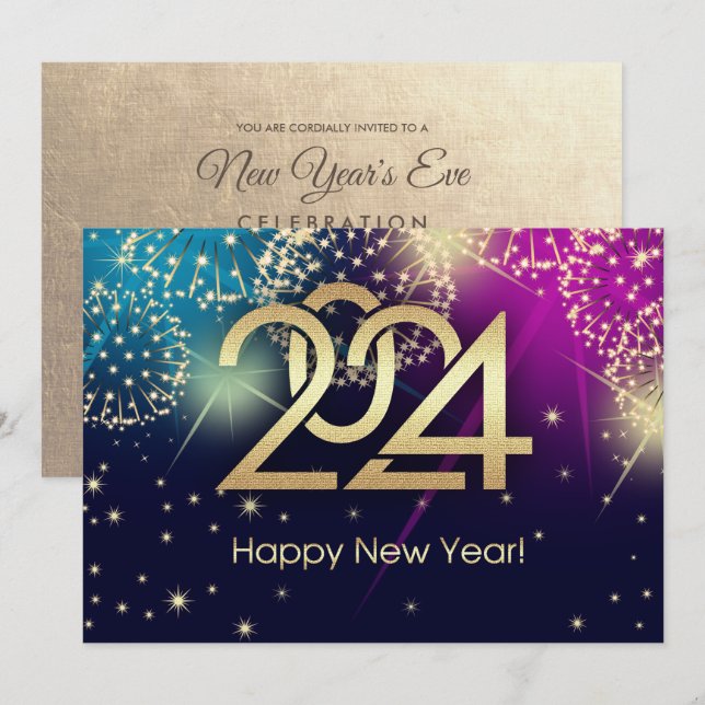 Invitation Soirée du Nouvel An 2024 (Devant / Derrière)