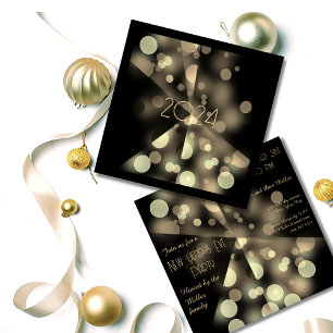 Invitation Soirée du Nouvel An 202x avec Bulles Dorées