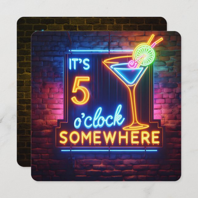 Invitation Soirée d'une bonne heure à cinq heures (Devant / Derrière)