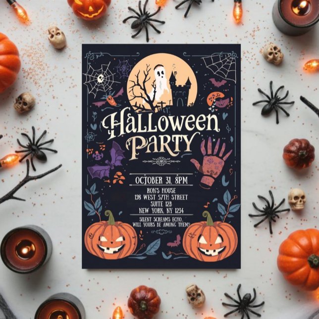 Invitation Soirée effrayante d'Halloween (Créateur téléchargé)