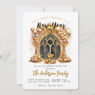 Invitation Soirée Elegant & Gold New Years