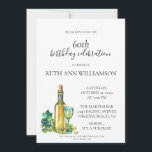 Invitation Soirée Elégante 60e Anniversaire Vin Blanc Surpris<br><div class="desc">Elégante 60e anniversaire White Wine Surprise Party Invitation - pour lui ou elle,  avec vin blanc,  feuillage et raisins avec verre à vin. L'invitation parfaite pour la célébration spéciale de leur 60e anniversaire.</div>
