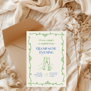 Invitation Soirée élégante de cocktails vintage au champagne