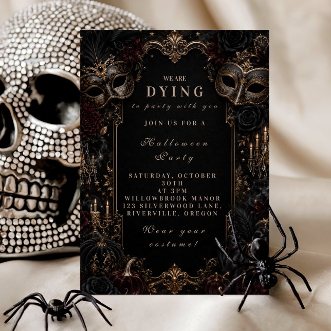 Invitation Soirée élégante de masques pour Halloween (Créateur téléchargé)