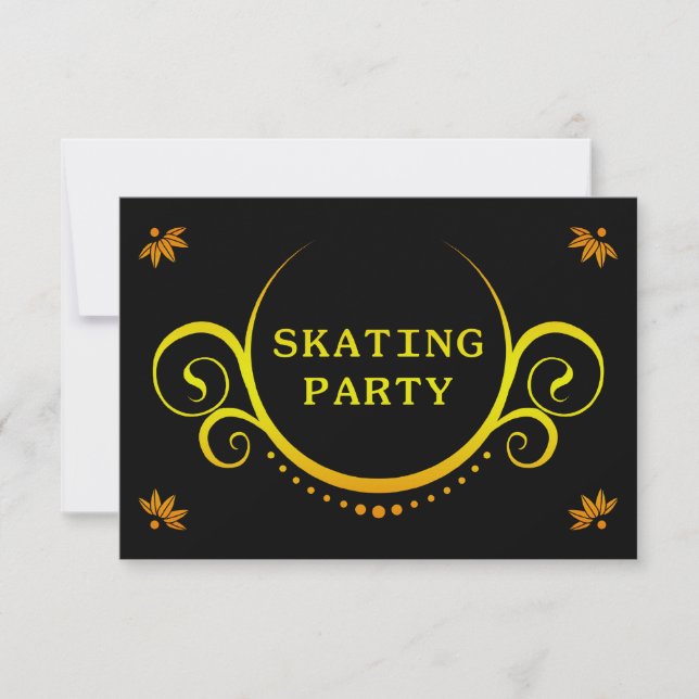 Invitation soirée élégante de patinage (Devant)