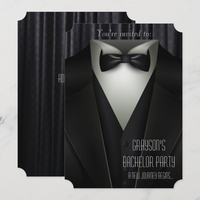 Invitation Soirée élégante de tenue de soirée pour enterremen (Devant / Derrière)