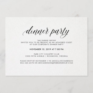 Invitation Soirée élégante en typographie simple  Entreprise