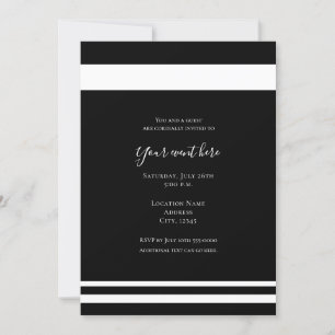 Invitation Soirée élégante et minimaliste en noir et blanc