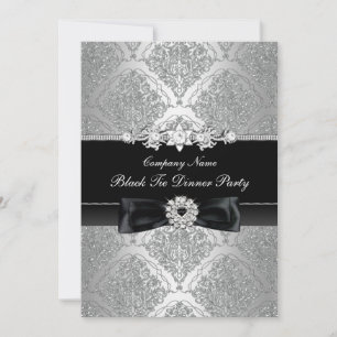 Invitation Soirée en smoking corporatif Damask & Bow