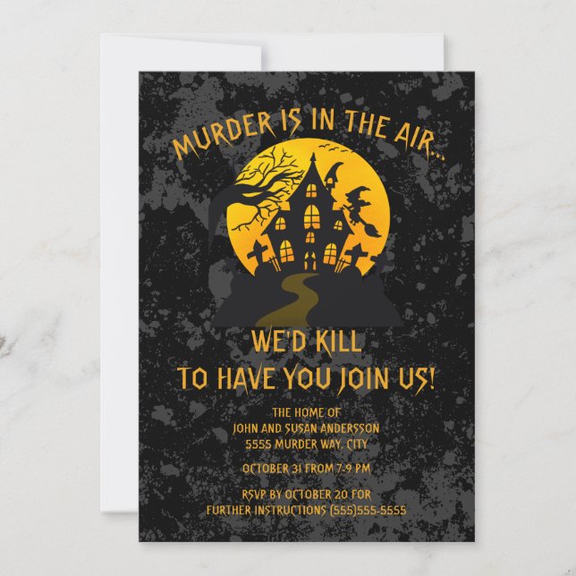 Invitation Soirée enquête criminelle Halloween  (Devant)