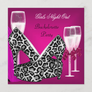 Invitation Soirée entre filles chaussures roses talons hauts 