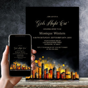 Invitation Soirée entre filles dans la ville enterrement de v