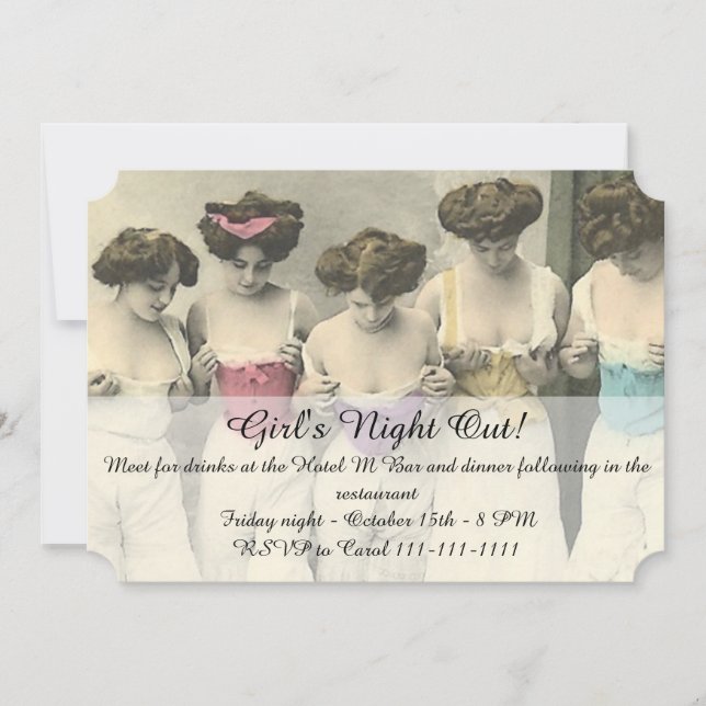 Invitation Soirée entre filles pour inspection (Devant)