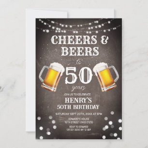 Invitation Soirée Et Bières Jusqu'À 50 Anniversaire Du Chalkb