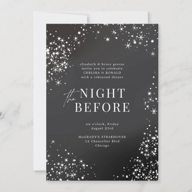 Invitation Soirée Étincelle Au Charbon Avant Le Dîner De La R (Devant)