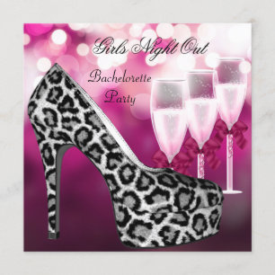 Invitation Soirée Filles Chaussures Roses Talons Hauts Champa