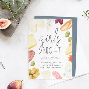 Invitation Soirée Filles Planche de Charcuterie