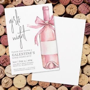 Invitation Soirée Filles Rose Fête de la Galentine