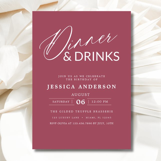 Invitation Soirée Formelle Mauve Rose (Créateur téléchargé)