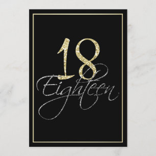 Invitation Soirée Formelle Noir et Or 18ème anniversaire