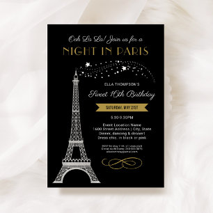 Invitation Soirée Glamour à Paris 16e Anniversaire