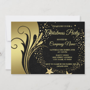 Invitation Soirée Gold Black Holidays