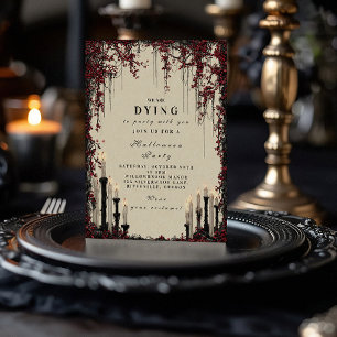 Invitation Soirée Halloween à la bougie gothique