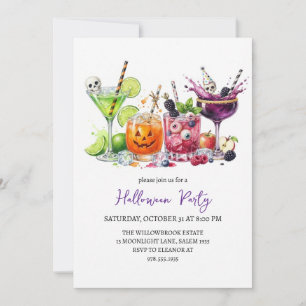 Invitation Soirée halloween cocktail effrayante